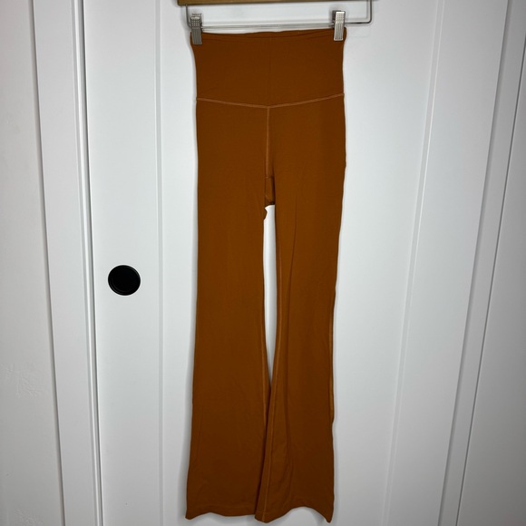 Lululemon Groove Super High Rise Flared Pant Nulu Butternut Brown Orange 30” 0 - Picture 2 of 6